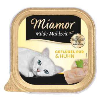 16x100g Miamor Milde Mahlzeit Szárnyas pur & csirke tálcás nedves macskatáp kép