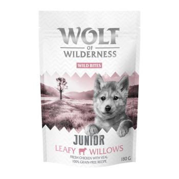 180g Wolf of Wilderness Snack - Wild Bites Junior kutyasnack- Leafy Willows - borjú & csirke kép