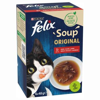 18x48g Felix Soup házias válogatás nedves macskatáp 12+6 ingyen kép