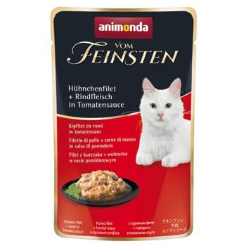 18x50g Animonda Vom Feinsten Adult csirkefilé + marhahús paradicsomszószban nedves macskaeledel kép