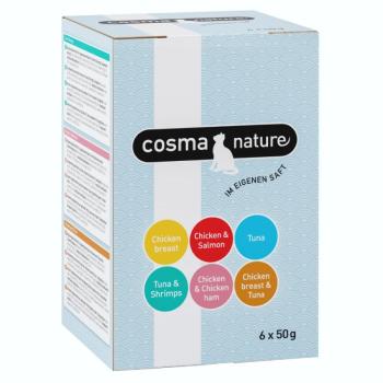 18x50g Cosma Nature nedves tasakos macskatáp vegyes próbacsomag kép