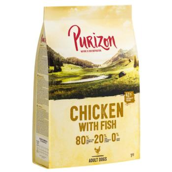 1kg Purizon Adult csirke & hal gabonamentes száraz kutyatáp új receptúrával kép