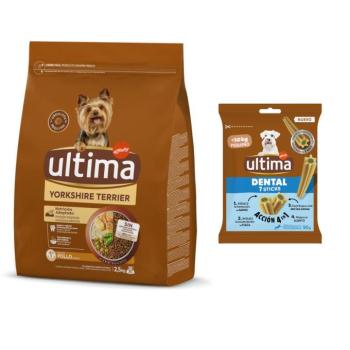 2,5kg Ultima Yorkshire Terrier csirke + 90g Ultima Dental Sticks Mini ingyen kép