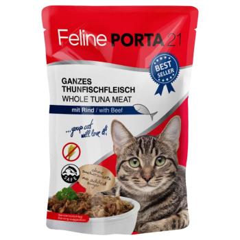 20x100g Feline Porta 21 frisstasakos tonhal & marha nedves macskatáp kép