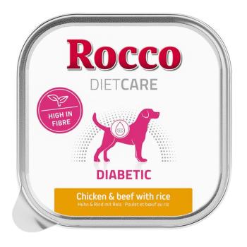 20x150g Rocco Diet Care Diabetic csirke, marha & rizs tálcás nedves kutyatáp kép