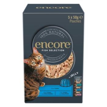 20x50g Encore Cat halválogatás aszpikban tasakos mix nedves macskatáp kép