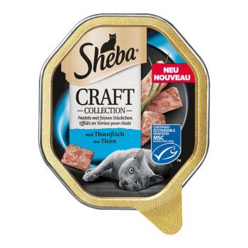 22x85g Sheba Craft Collection tálcás nedves macskatáp- Pástétom finom darabkákkal - tonhal kép