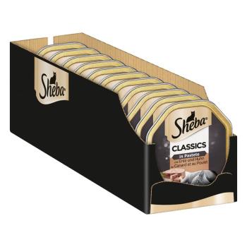 22x85g Sheba tálcás nedves macskatáp megapackban - Classics pástétomban kacsa & csirke kép