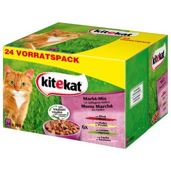 24x100g Kitekat piaci mix aszpikban tasakos nedves macskatáp kép