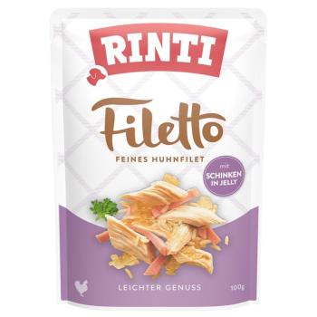 24x100g RINTI Filetto Pouch in Jelly kutyasnack - Csirke sonkával kép