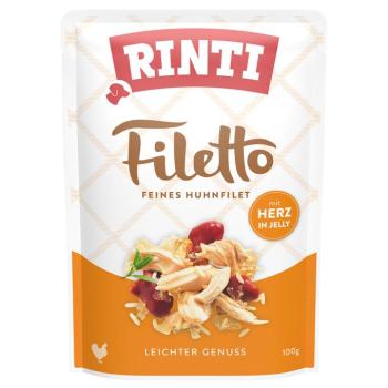 24x100g RINTI Filetto Pouch in Jelly kutyasnack - Csirke szívvel kép