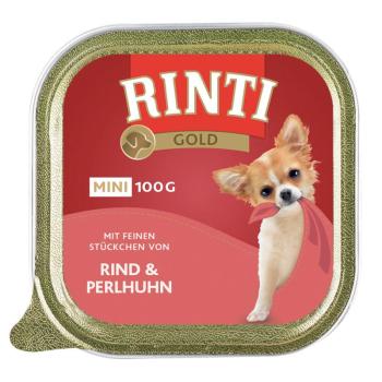 24x100g RINTI Gold Mini marha & gyöngytyúk nedves kutyatáp kép