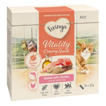 24x10g Feringa Vitality Creamy Snacks macskasnack - Lazac csirkével kép