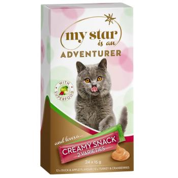 24x15g My Star Creamy Snack My Star is an Adventurer vegyes csomag 2 fajtával macskasnack kép