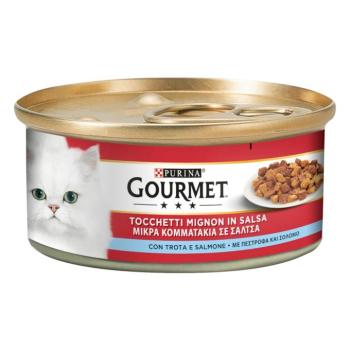 24x195g Gourmet pisztráng & lazac nedves macskatáp kép