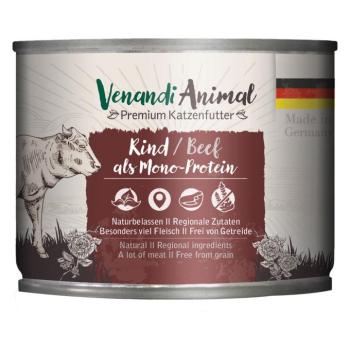 24x200g Venandi Animal Monoprotein Marha nedves macskatáp kép