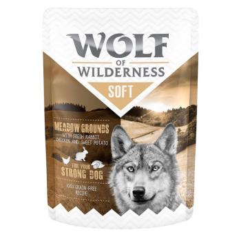 24x300g Wolf of Wilderness "Soft & Strong" nedves kutyatáp- Meadow Grounds - csirke & nyúl kép