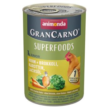 24x400g Animonda GranCarno Junior Superfoods Csirke + brokkoli, sárgarépa, lazacolaj nedves kutyatáp kép