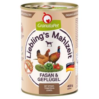 24x400g Granatapet Liebling's Mahlzeit Fácán & szárnyas nedves kutyatáp kép