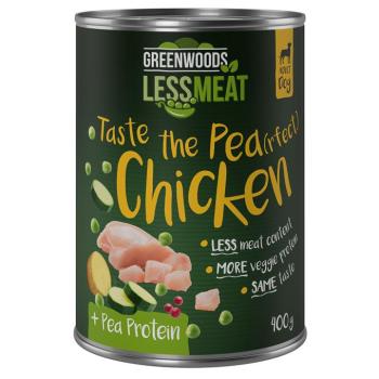 24x400g Greenwoods Less Meat Peas borsó & csirke nedves kutyatáp kép