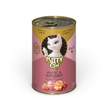 24x400g Kitty Cat Adult Pate Pulyka & garnélarák nedves macskatáp kép