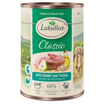 24x400g Lukullus Naturkost Adult vadnyúl & pulyka nedves kutyatáp kép