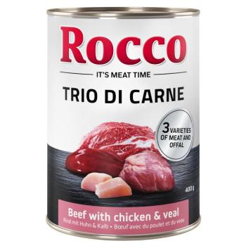 24x400g Rocco Classic Trio di Carne Marha, csirke & borjú nedves kutyatáp kép