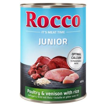 24x400g Rocco Junior 24 x 400 g - Szárnyas & vad & rizs + kalcium nedves kutyatáp kép