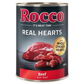 24x400g Rocco Real Hearts nedves kutyatáp  Mix: 12x marha+12x csirke kép