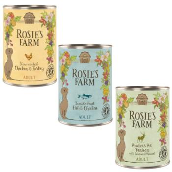 24x400g Rosie's Farm Adult nedves kutyatáp- Mix I. 3 fajtával: csirke, hal, vad kép