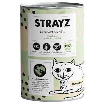 24x400g STRAYZ BIO bio csirke és bio cukkini nedves macskaeledel konzerv 24x 400g-os STRAYZ BIO bio csirke és bio cukkini nedves macskatáp kép