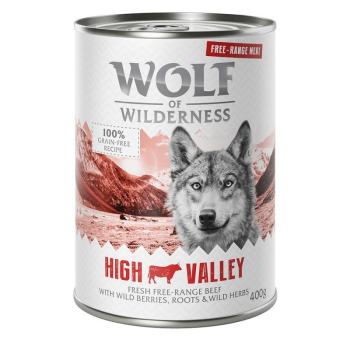 24x400g Wolf of Wilderness Free-Range Meat High Valley szabad tartású marha nedves kutyatáp kép