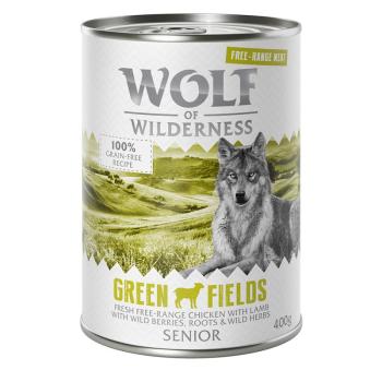 24x400g Wolf of Wilderness "Free-Range Meat" Senior Green Fields szabad tartású bárány & csirke nedves kutyatáp kép