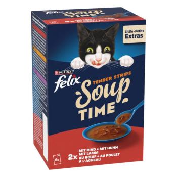 24x48g Felix Soup Filet Farm Selection jutalomfalat macskáknak 18+6 ingyen kép