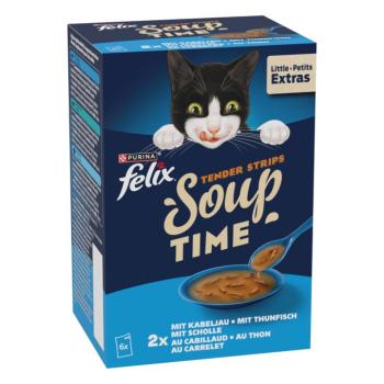 24x48g Felix Soup Filet Ocean Selection jutalomfalat macskáknak 18+6 ingyen kép