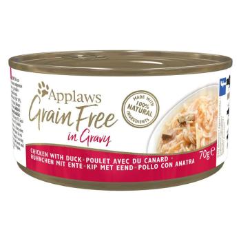 24x70g Applaws Grainfree szószban nedves macskatáp- Csirke & kacsa kép