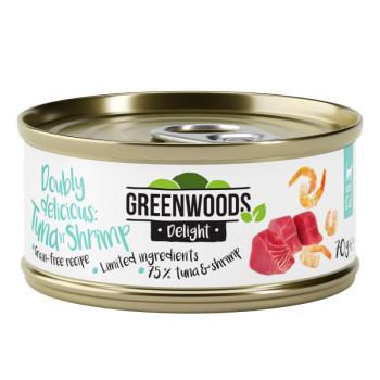 24x70g Greenwoods Delight tonhalfilé & garnéla nedves macskatáp kép