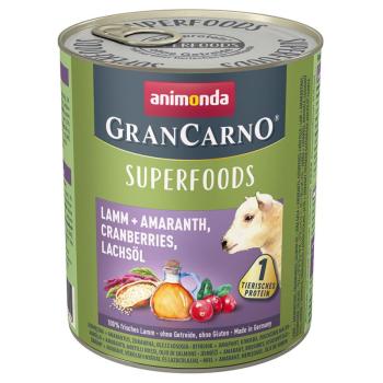 24x800g Animonda GranCarno Adult Superfoods nedves kutyatáp- Bárány + amaránt, áfonya, lazacolaj kép