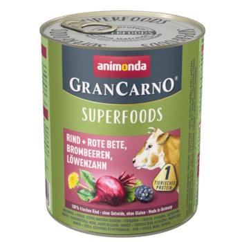 24x800g Animonda GranCarno Adult Superfoods nedves kutyatáp- Marha + cékla, szeder, pitypang kép