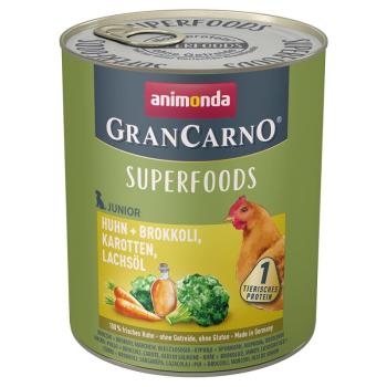 24x800g Animonda GranCarno Junior Superfoods Csirke + brokkoli, sárgarépa, lazacolaj nedves kutyatáp kép