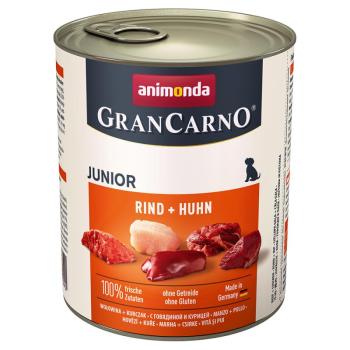 24x800g Animonda GranCarno Original Junior: marha & csirke nedves kutyatáp 20+4 ingyen akcióban kép