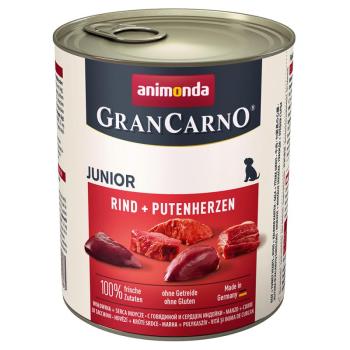 24x800g Animonda GranCarno Original Junior nedves kutyatáp- Marha & pulykaszív kép