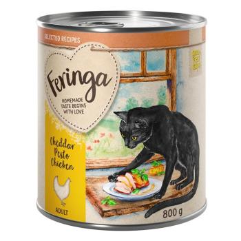 24x800g Feringa Selected Recipes Csirke, cheddar & pesztó nedves macskatáp kép