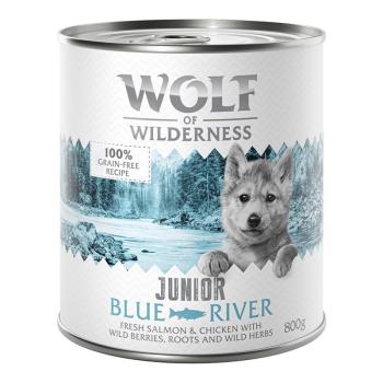 24x800g Little Wolf of Wilderness Blue River Junior kutyatáp - Csirke & lazac kép