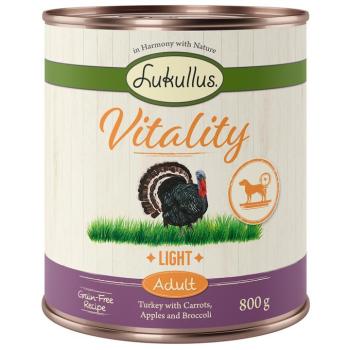 24x800g Lukullus Vitality Light: pulyka (gabonamentes) nedves kutyatáp kép