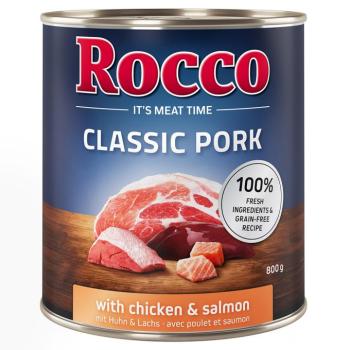24x800g Rocco Classic Pork Csirke & lazac nedves kutyatáp kép
