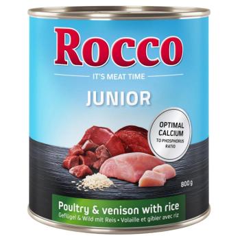 24x800g Rocco Junior szárnyas & vad & rizs + kalcium nedves kutyatáp kép