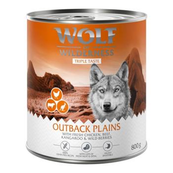 24x800g Wolf of Wilderness Adult 'Triple Taste' The Outback - csirke, marha, kenguru nedves kutyatáp kép