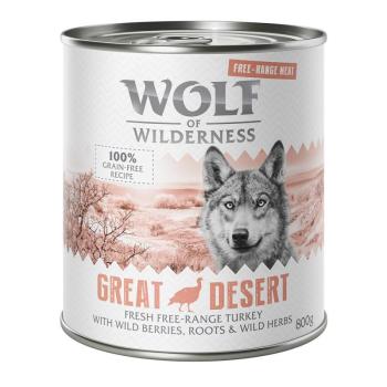 24x800g Wolf of Wilderness Free-Range Meat Great Desert szabad tartású pulyka nedves kutyatáp kép