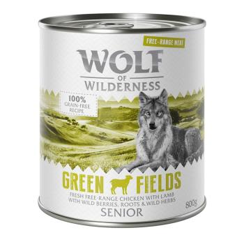 24x800g Wolf of Wilderness "Free-Range Meat" Senior Green Fields szabad tartású bárány & csirke nedves kutyatáp kép